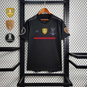 23-24 All sponsor+patch Flamengo Black Soccer Jerseys 2