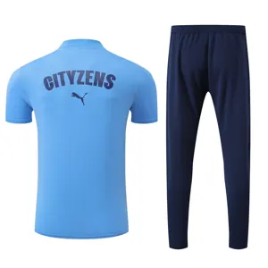 25-26 Manchester City Blue POLO Training Kits Football Tracksuits 1