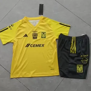 23-24 Tigres UANL Yellow Training Kids Kit Children Sets Soccer Jerseys Yupoo