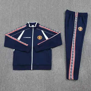 25-26 Manchester United Retro Navy Football Tracksuit Long Jacket Suits 1