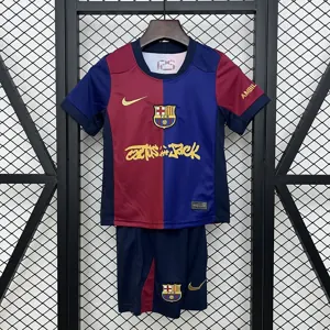 25-26 Barcelona x Travis Scott Home Kid Kits Youth Apparels AAAAJersey Wholesale Yupoo