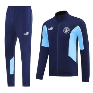 25-26 Manchester City Navy&Blue Football Tracksuits Long Jacket Suits