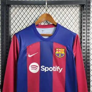 23-24 Barcelona Home Long Sleeve Size S-XXL Soccer Jerseys 3