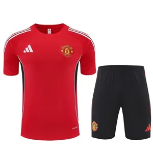 25-26 Manchester United Red Training Kits Football Tracksuits