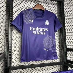 24-25 Real Madrid Y3 Kid Kits Purple Children Sets Football AAAAJersey Yupoo 4