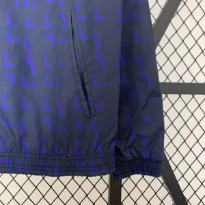 23-24 Real Madrid Trench Coat Reversible Windbreaker Navy 4