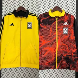 2024 Tigres UANL Orange&Yellow Trench Coat Reversible Windbreaker Double-Sides Jacket