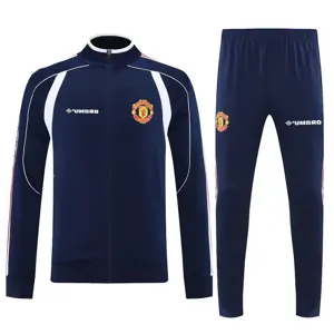 25-26 Manchester United Classic Navy Football Tracksuits Long Jacket Suits 1