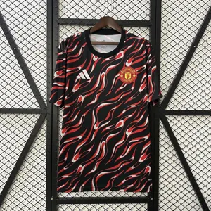 25-26 Manchester United Pre-Match Red Kit Soccer T-Shirt AAAAJersey Dropship Yupoo
