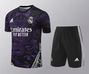 24-25 Real Madrid Purple Dragon Training Kits(Top+Shorts) Football Replicas Yupoo