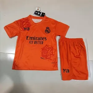 24-25 Real Madrid Y3 Kid Kits Orange Children Sets Football AAAAJersey Yupoo 4