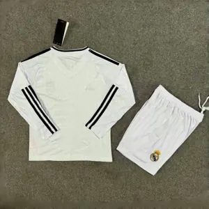 24-25 Real Madrid Home Kid Kits Long Sleeve Youth Apparels AAAAJersey Supplier Yupoo 1