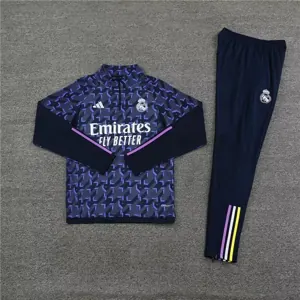 23-24 Real Madrid Adults And Kids Training Suits Navy Long Sleeve Tracksuits Cheap Jerseys Yupo 1