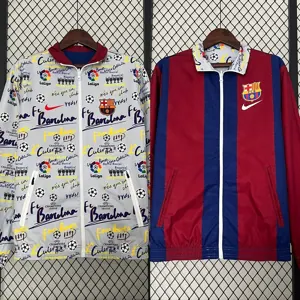 23-24 Barcelona Reversible Windbreaker Red&White Double-Sides Jacket Best Jerseys Yupoo