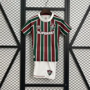 25-26 Fluminense Home Kid Kits Youth Apparels AAAAJersey Supply Yupoo