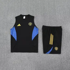 25-26 Manchester United Black&Blue Training Kits Football Vest Suits 1