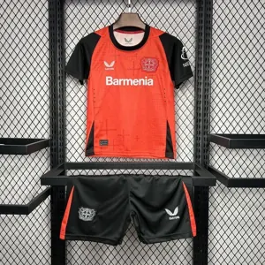 24-25 Bayer 04 Leverkusen Home Kid Kits Youth Apparels Football AAAAJersey Yupoo