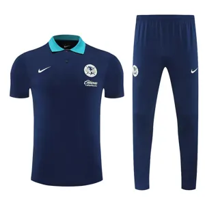 25-26 Club America Navy POLO Training Kits Football Tracksuits