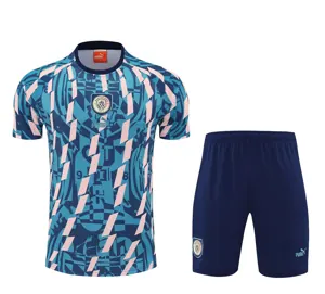 25-26 Manchester City Blue&Beige Training Kits Football Tracksuits