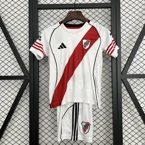 25-26 River Plate Home Kids Kit Futbol Youth Clothing Sports Suits AAAAJersey Supply Yupoo