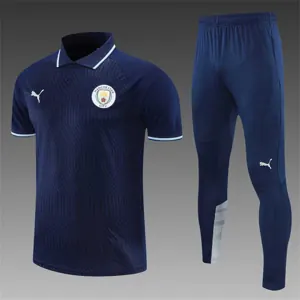 Manchester City Polo deep royal blue stripes