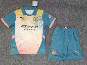 24-25 Manchester City Fourth Kids Kits Youth Apparels AAAAJersey Supplier Yupoo
