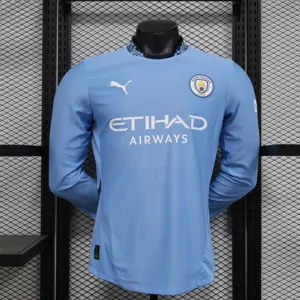 24-25 Manchester City Home Long Sleeve Kit Player Version Shirt AAAAJersey Soccer Yupoo