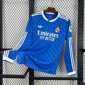 25-26 Real Madrid Third Away Kit Football T-Shirt Soccer Long Sleeve AAAAJersey Supply Yupoo