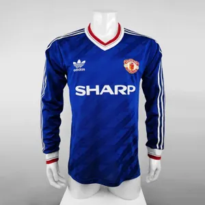 86-88 Manchester United away blue long sleeve player version
