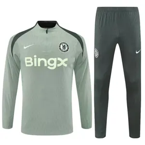 25-26 Chelsea Light Green Training Kits Long Football Tracksuits