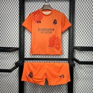 24-25 Real Madrid Y3 Kid Kits Orange Children Sets Football AAAAJersey Yupoo
