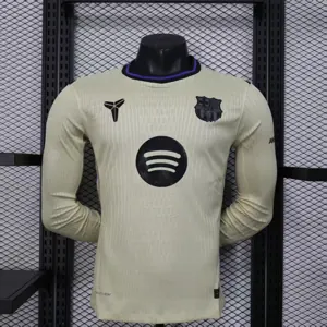 25-26 Barcelona Away Kit Football Player Version Long Sleeve Shirt AAAAJersey Supply Yupoo