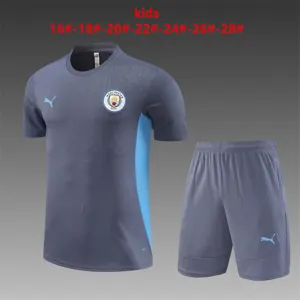 24-25 Manchester City Kids Training Soccer Jerseys Football Shirts