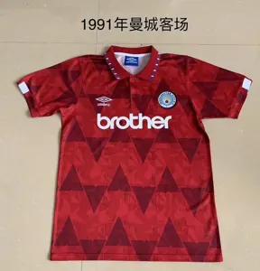 1991 Manchester City away red