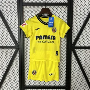 24-25 Villarreal Home Kid Kits Youth Apparels Soccer AAAAJersey Yupoo