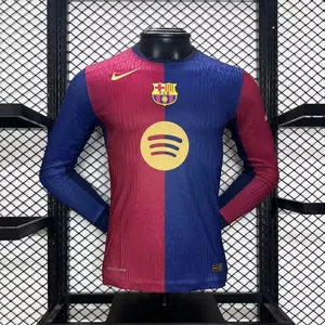 24-25 Barcelona Home Long Sleeve Kit Player Version Shirt Soccer AAAAJersey Yupoo