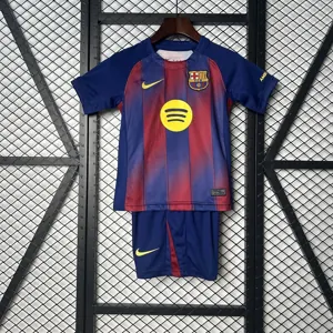 25-26 Barcelona Home Kid Kits Youth Apparels AAAAJersey Supply Yupoo