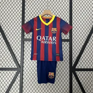 13-14 Barcelona Home Retro Kids Kits Children Shirt Cheap Jersey Yupoo