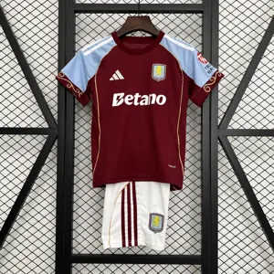 25-26 Aston Villa Home Kid Kits Youth Apparels Football AAAAJersey Supply Yupoo