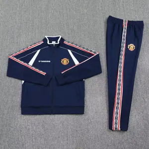 25-26 Manchester United Classic Navy Football Tracksuits Long Jacket Suits 2