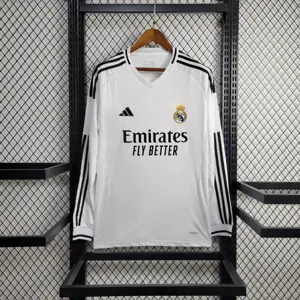 24-25 Real Madrid Home Long Sleeve Kit Football Apparels AAAAJersey Wholesale Yupoo