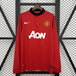 13-14 Manchester United Home Retro Kit Long Sleeve Shirt Cheap AAAAJerseys Supply Yupoo