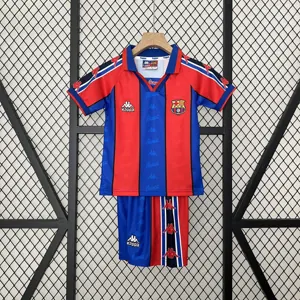 95-97 Barcelona Home Retro Kid Kits Youth Apparels AAAAJersey Wholesale Yupoo