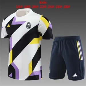 23-24 Real Madrid White&Black Kids Kit Training Suits Soccer Jerseys Yupoo