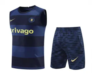22-23 Chelsea vest training suit kit royal blue