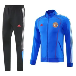 25-26 Manchester United Football Tracksuit Blue Long Jacket Suits