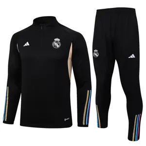 23-24 Real Madrid Long Sleeve Kits Black Training Suits Football Jerseys Yupoo