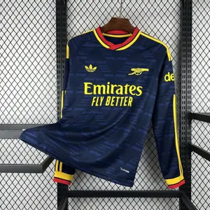 26-27 Arsenal Mens Away Kit Soccer Long Sleeve T-Shirt AAAAJersey Dropship Yupoo 2