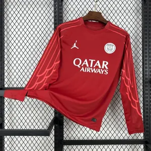 25-26 PSG Red Goalkeeper Long Sleeve Kit Football T-Shirt AAAAJersey Yupoo