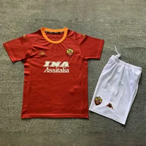 00-01 Roma Home Retro Kid Kits Youth Apparels Sport AAAAJersey Yupoo